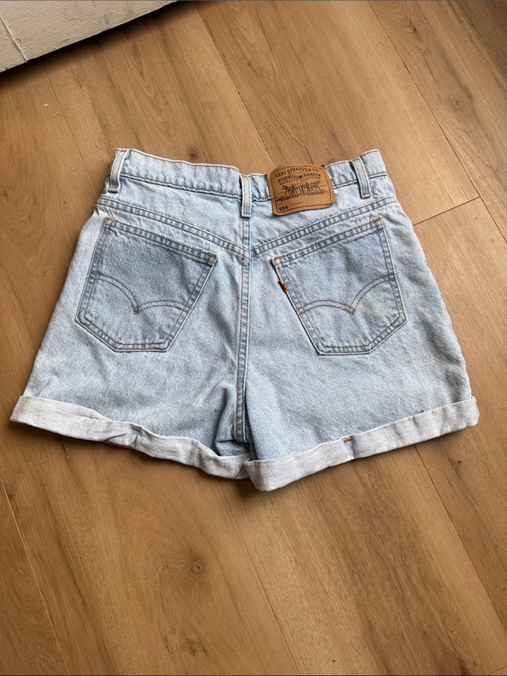 Levi's Vintage 90’s Light Blue Rolled-Hem Denim Shorts